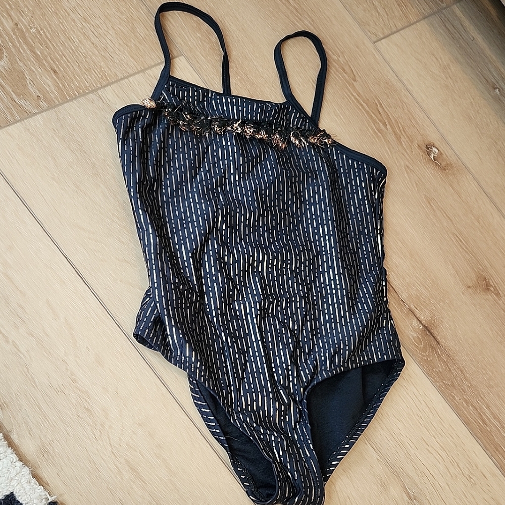Black and Gold Swimsuit, Girls 7/8